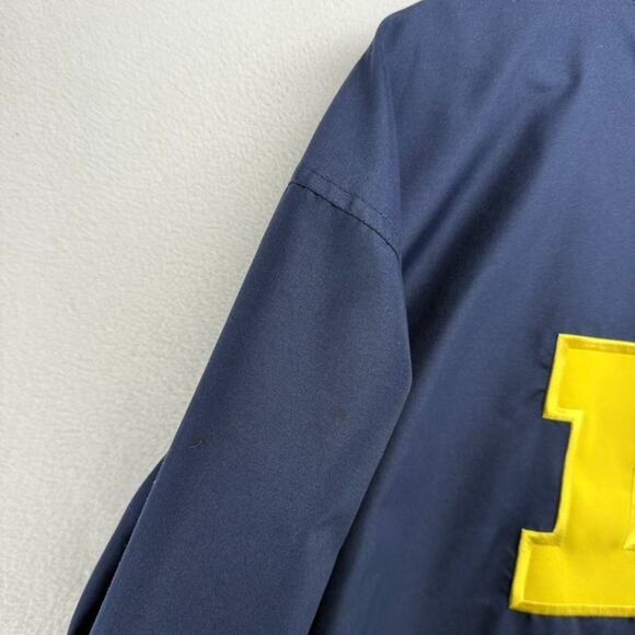 Vintage Michigan Wolverines Windbreaker Jacket Men's Large Blue Embroidered y2k - Picture 6 of 8